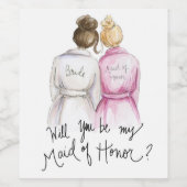 Sei mein...? Br Bun Bride Bl Bun Maid Weinetikett (Einzelnes Label)