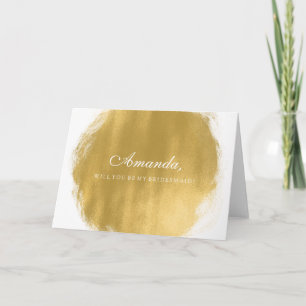 Sei mein Bridesmaid Gold Paint Look Einladung