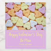 Sei mein Candy Hearts Valentine Weinetikett (Einzelnes Label)