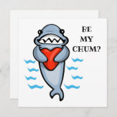 Sei mein Chum Valentine Shark Einladung (Vorne/Hinten)
