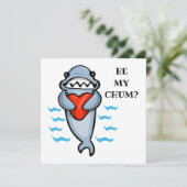 Sei mein Chum Valentine Shark Einladung (Stehend Vorderseite)