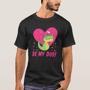 Sei mein Duo Niedlicher Dinosaurier Valentinstag T-Shirt