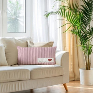 Sei mein gestreifter Valentinstag Lendenkissen