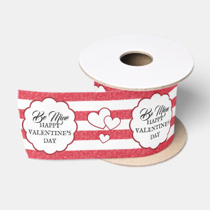 Sei mein Glücklicher Valentinstag Herz Kreidestrei Satinband