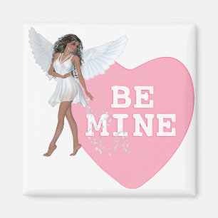 Sei mein Herz Candy Black Hair Angel Design Magnet