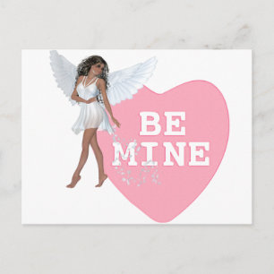 Sei mein Herz Candy Black Hair Angel Design Postkarte