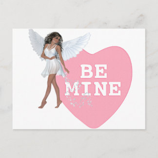 Sei mein Herz Candy Black Hair Angel Design Postkarte