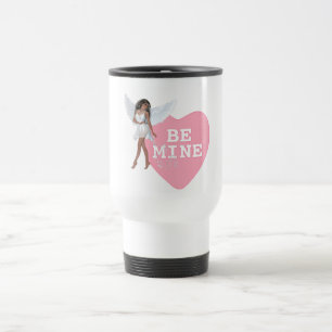 Sei mein Herz Candy Black Hair Angel Design Reisebecher