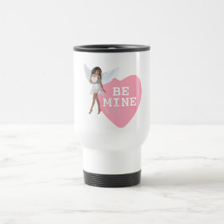 Sei mein Herz Candy Black Hair Angel Design Reisebecher