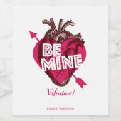 Sei mein Herz. Valentinisches Weinetikett (Einzelnes Label)