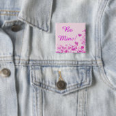 Sei mein Knopf mit rosa Herzen Button (Beispiel)