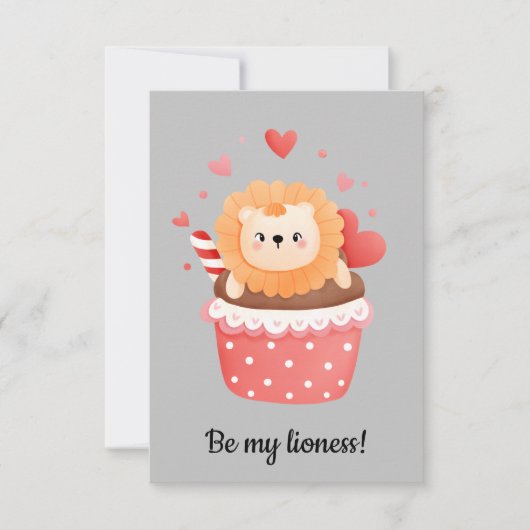 Sei mein Löwenvalentin Einladung (Vorderseite)