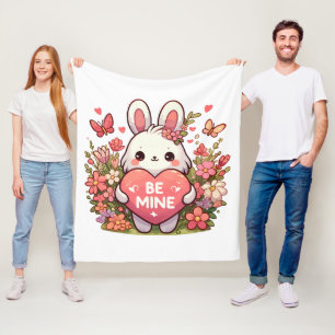sei mein, lustiger Hase Valentinstag Liebe Fleecedecke