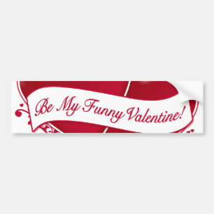 Sei mein lustiges Valentine! Rote Herzen Autoaufkleber