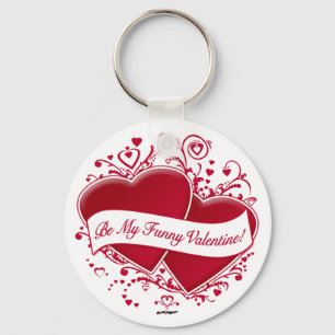 Sei mein lustiges Valentine! Rote Herzen Schlüsselanhänger