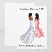 Sei mein Matron zur Ehrenkarte - Afrikanischer Ame Einladung (Vorne/Hinten)