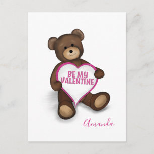 Sei mein Niedlicher Teddybär und mein Herz Postkarte