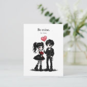 Sei mein oder anders Gothic-Valentinskarte Postkarte (Stehend Vorderseite)