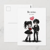 Sei mein oder anders Gothic-Valentinskarte Postkarte (Vorne/Hinten)