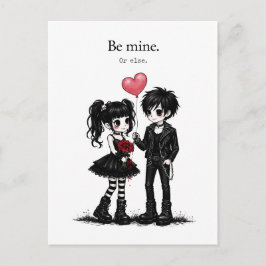 Sei mein oder anders Gothic-Valentinskarte Postkarte