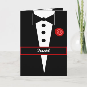Sei mein Page CUSTOM NAME Karte Tux und Rose 3