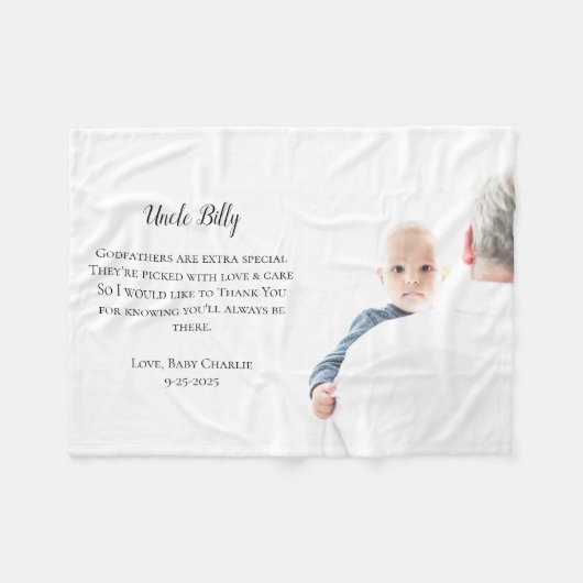 Sei mein Pate Danke, Foto Fleecedecke (Vorderseite (Horizontal))