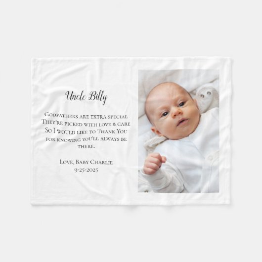 Sei mein Pate Danke, Foto Fleecedecke (Vorderseite (Horizontal))