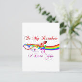 Sei mein Regenbogenschwanz Valentine Feiertagspostkarte (Stehend Vorderseite)
