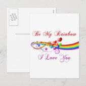 Sei mein Regenbogenschwanz Valentine Feiertagspostkarte (Vorne/Hinten)