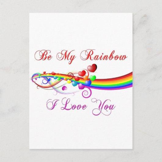 Sei mein Regenbogenschwanz Valentine Feiertagspostkarte (Vorderseite)