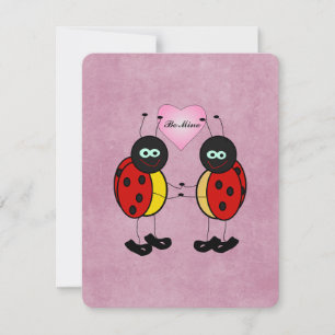 Sei Mein Rosa Teenager-Marienkäfer Valentinstag Feiertagskarte