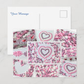 Sei mein süßes Valentin - mit süßen Zuckerherzen! Postkarte (Vorne/Hinten)