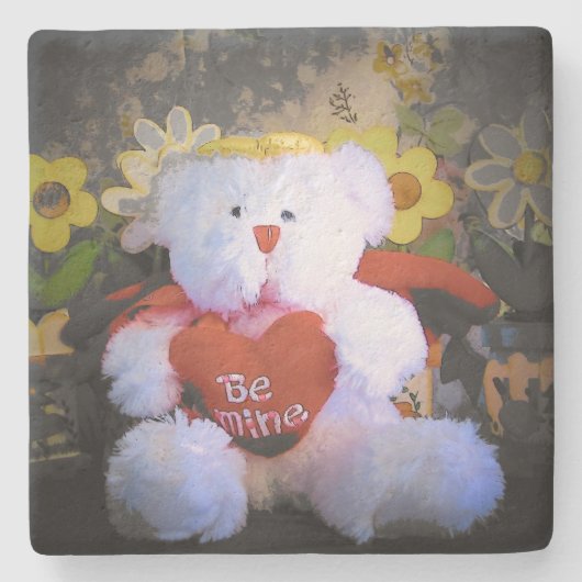 Sei mein Teddy Bär mit dem Herzen Steinuntersetzer (Vorderseite)