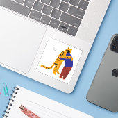 Sei mein Tiger Aufkleber (Laptop mit iPhone)