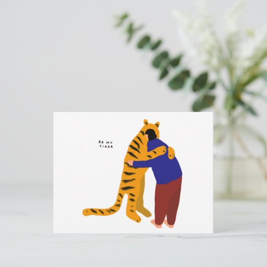 Sei mein Tiger Postkarte (Stehend Vorderseite)