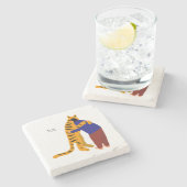 Sei mein Tiger Steinuntersetzer (Seitenansicht)