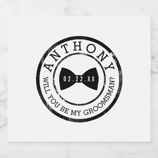 Sei mein Trauzeuge Bierflaschenetikett (Einzelnes Label)