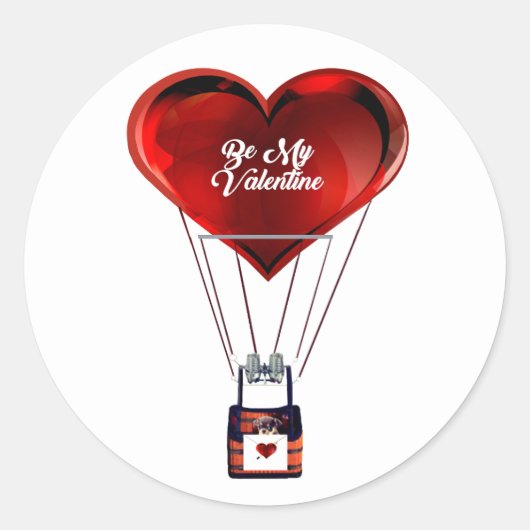Sei-mein-Valentin-Aufkleber Runder Aufkleber (Vorderseite)