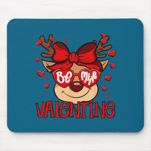 Sei mein Valentin Buck Kokette Bogen Mädchen Valen Mousepad (Vorne)