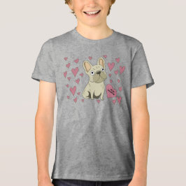 Sei mein Valentin, Französische Bulldogge Tri-Blend Shirt