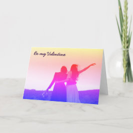 Sei mein Valentin (lesbisch/bisexuell) Feiertagskarte