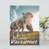 Sei mein Valentin mit schauenden Pferd (Stehend Vorderseite)