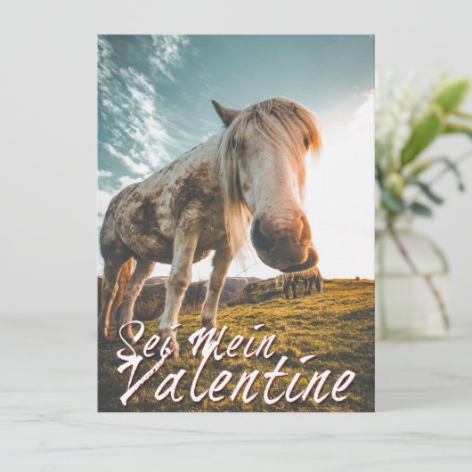 Sei mein Valentin mit schauenden Pferd V2.0 (Stehend Vorderseite)