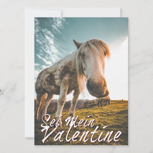 Sei mein Valentin mit schauenden Pferd V2.0 (Vorderseite)