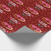 Sei mein Valentin, Niedliche Herzkirschen umarmt Geschenkpapier (Ecke)