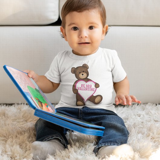 Sei mein Valentin Niedlicher Vintager Bärenfülltie Baby Strampler