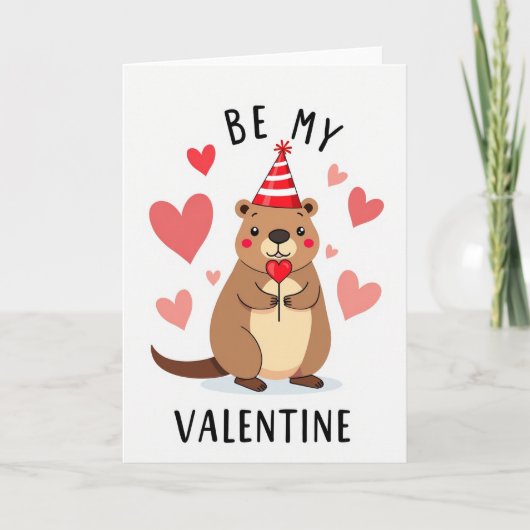 Sei-mein-Valentin-Otter-Karte Karte (Vorderseite)