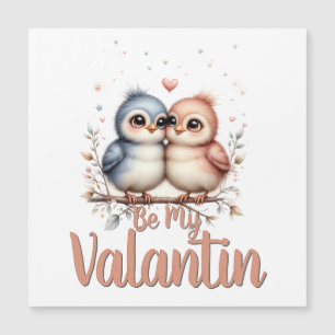 Sei mein Valentin – Süße Liebesvögel Valentins-Kun Magnetkarte