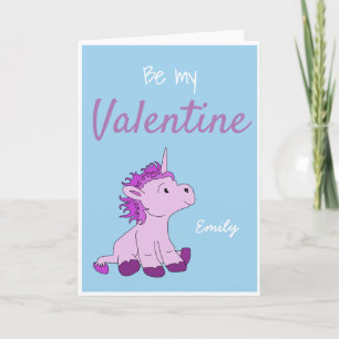 Sei mein Valentin Süßes Einhorn Valentinstag Feiertagskarte