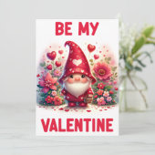 Sei mein Valentin - Valentinstag Dankeskarte (Stehend Vorderseite)